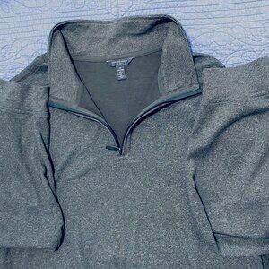 Van Heusen Men's 2XL Gray 1/4 Zip Long Sleeve Pullover EUC